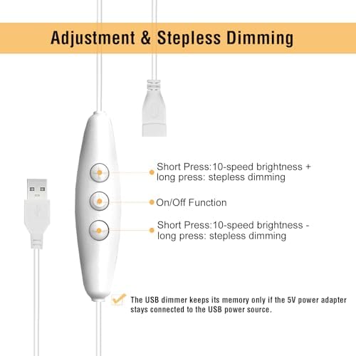 USB Dimmer Switch 2 Pack, 10-Level PWM Dimming with Memory Function
