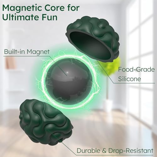 Silicone Magnetic Balls, Fidget Toys for Adults & Teens, 8PCS Stress Balls Sensory Toy, Quiet Magnet Desk Fidgets with Textured, ADHD Anxiety Relief Items, Fun Stocking Suffers Gifts