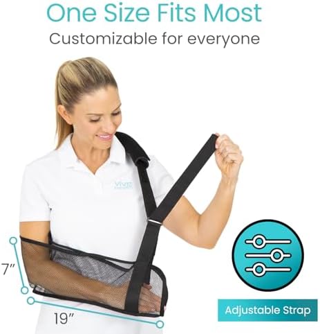 Vive Arm Sling for Shoulder Injury & Surgery Recovery - Waterproof Mesh