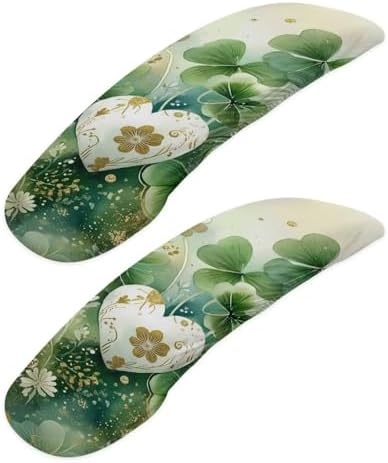 Shamrock Print Office Chair Arm Rest Covers Soft Comfy Stretchy Gaming Chair Armrest Covers with Elastic Edge St.Patrick's Day Decor for Home