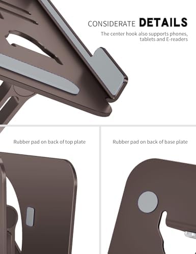 Z-Shaped Laptop Stand for Desk Fits 10"-16" Notebook Coffee Brown