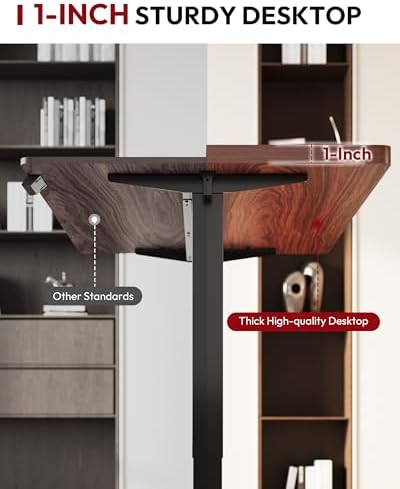 SANODESK One-Piece 1'' Thick Height Adjustable Standing Desk 60''x24''