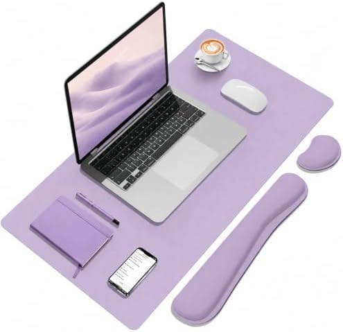 Mouse Pad and Keyboard Wrist Rest (31.5×15.7 Inches, Lavender)