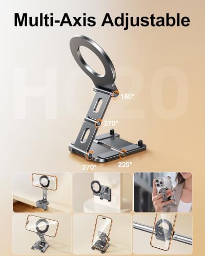 Dual Magnetic Phone Holder, Mount Stand for MagSafe for Wall & Desk