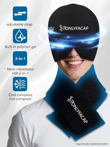 Migraine Relief Cap,Headache Relief & Neck Ice Pack Wrap Gel Set