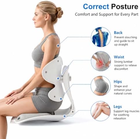 Foldable Adjustable Seat Cushion Back Support for Office Chair (Black)