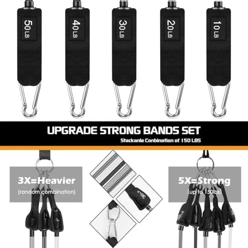 VEICK Resistance Bands with Handles, Exercise Tube Bands Set for Workouts
