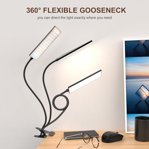 Clip‑On Desk Lamp, USB Powered Book Light, 5W LED Reading Lamp