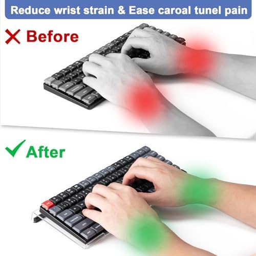 Clear Acrylic Tilted Computer Keyboard Holder for Ergonomic Typing