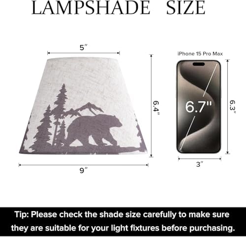 GO&SO Small Animal Lamp Shades Set of 2,5"×9"×6.4" Print Bell Shade Replac