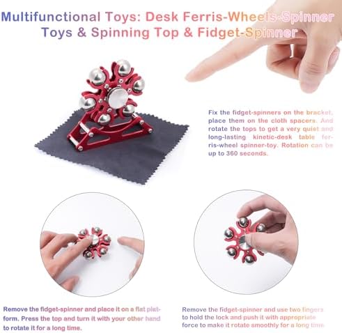 Desk-Fidget-Toys for Ferris-Wheels-Spinner: Metal Kinetic-Spinner 4mins, Cool-Gadgets for Kid Children Teen Adult EDC-Toy, ADHD Tools Cool-Stuff Stress Relief for Office Home School Christmas