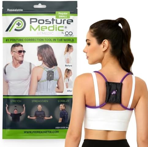 PostureMedic Plus Strength Dynamic Posture Corrector for Athletes – High Resistance Training System for Performance & Recovery – Professional Grade Posture Trainer for Men & Women - Size S (Purple)