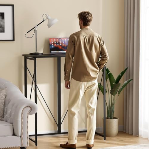 Folding Standing Desk, 39" Foldable Standing Desk, Collapsible Small Sit Stand Desk for Walking Pad Treadmill Home Office Living Room and Bedroom, 19.68" D x 39.37" W x 43.3" H, Black