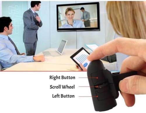 Mini Finger Mouse,Small Bluetooth Finger Ring Mouse Handheld Pocket Ring Mice Ergonomic Portable Wearable Optical Remote Control Mice for Office Home Gaming Computer Laptop Tablet Smartphone-Black