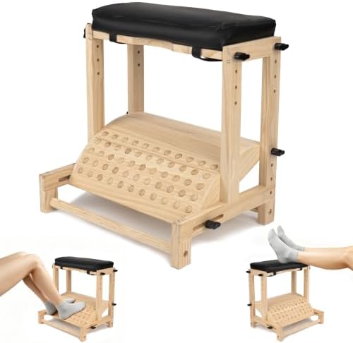 Adjustable Foot Rest Under Desk Ergonomic Wooden Leg Rest with Cushion