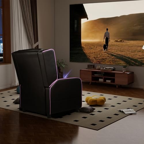 GTRACING Gaming Recliner Chair for Living Room Racing Style Single PU Leather Gaming Sofa for Adults Modern Game Recliners Ergonomic Comfortable Home Theater Seating, Purple