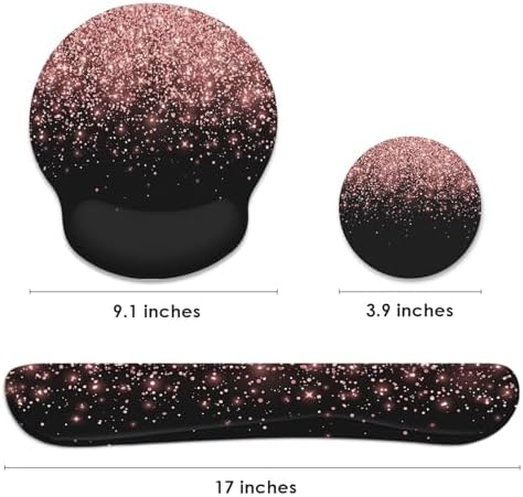 Britimes Ergonomic Mouse Pad Set with Wrist Rest, Rose Gold
