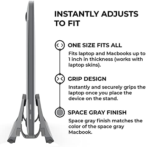HumanCentric Vertical Laptop Stand for Desks Space Grey, MacBook Adjustable