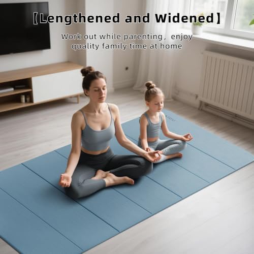 PAIDU Foldable Yoga Mat 10MM Thick 75‘’x40‘“ Quick Fold Easy Storage