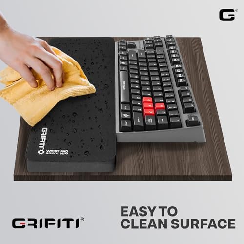 GRIFITI Fat Wrist Pad 24" x 4" x 0.75" Inch Computer or Mechanical Keyboard & Mousepad Wrists Rest Keyboards Mouse, Trackball or Trackpad Ergonomic Mousepad Support Large Hand Rests Typing Pads