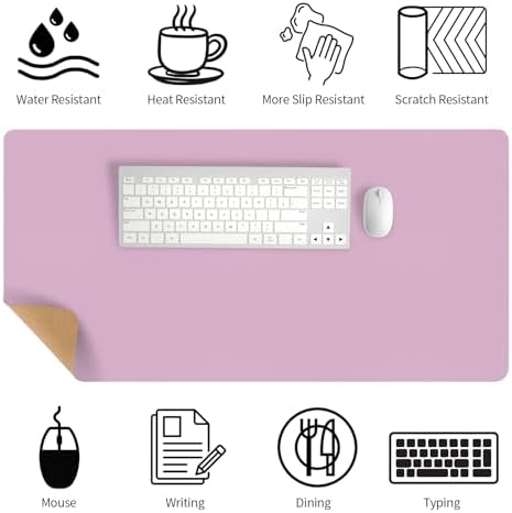 Bloss Purple Desk Mat, Leather Desk Pad, Desk Matt for Desktop, Waterproof Desk Pad Mat, Computer Mat for Office Work/Home/Decor/Desk Protector/Cover(31.5 x 15.7 Inches)