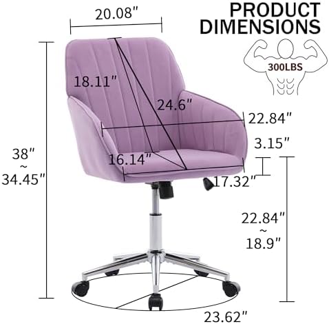 Home Office Desk Chair with Memory Foam Seat and Silver Swivel Base