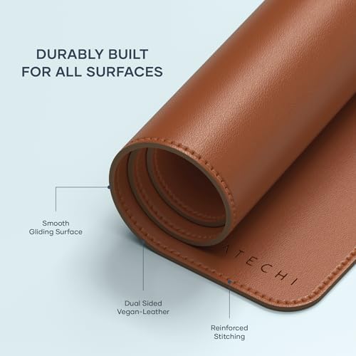 Satechi Vegan-Leather Desk Mat, Scratch and Water Resistant, Brown