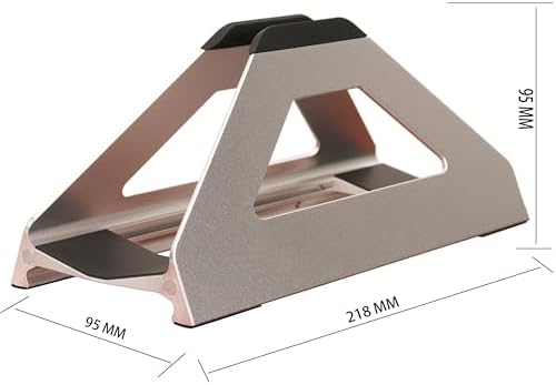 Vertical Laptop Stand, Space Saving Holder for MacBook with Tool-Free Width Adjustment, Pretty Anodized Aluminum for Desk, Universal Fit for 10-17" Laptop