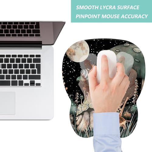 Mouse Pad with Wrist Support, Ergonomic Mousepad with Comfortable Memory Foam Wrist Rest Cushion, Relieve Wrist Pain, Non-Slip Rubber Base Gaming Mice Pad for Home Office Computer Laptop, Snail