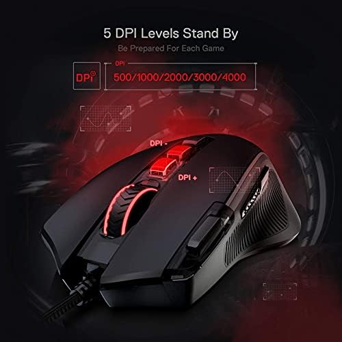 Redragon M612 Wired RGB Optical Gaming Mouse 8000 DPI Remapping Keys