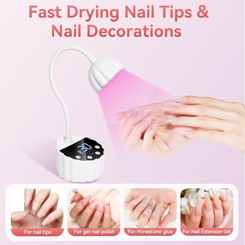 Makartt Gooseneck UV LED Nail Lamp Flash Cure Lamp Rechargeable 58mW/cm²