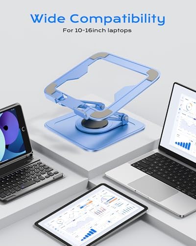 LOXP Adjustable Laptop Stand, Computer Stand with 360 Rotating Base