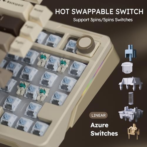 iLovBee B75 Wireless Mechanical Keyboard with Knob, Linear Switch, Mocha