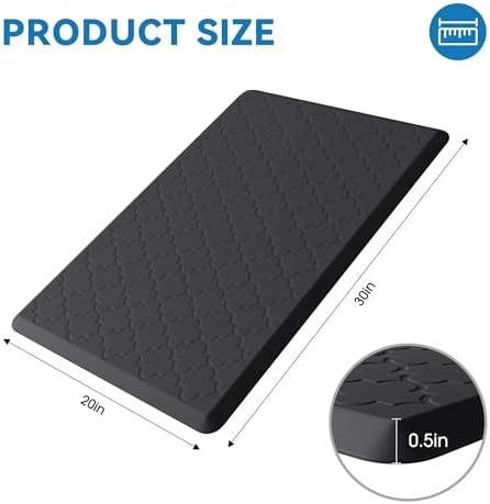 Kitchen Mats for Floor, Wide Cushioned Anti Fatigue Mat, Black