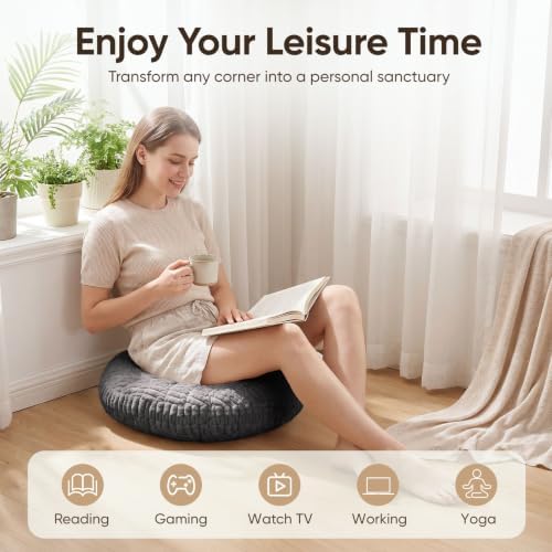 21"H Large Reading Pillow, Backrest Pillow with Floor Cushion Pillow