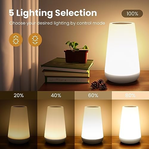 THAUSDAS Telecontrol Night Light Touch Lamp: 13 Colors, 5 Brightness, White