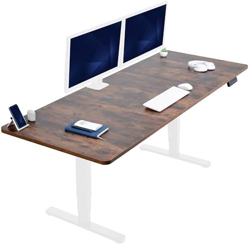 VIVO Rustic Vintage Brown 83 x 30 in Standing Desk, DESK-KIT-2W8N