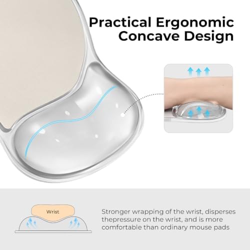 EooCoo Ergonomic Waterproof Mouse Pad with Gel Wrist Rest Support
