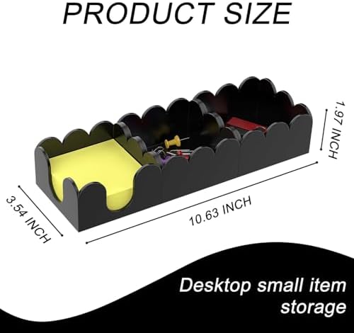 YAGELI Magnetic 3-in-1 Acrylic Sticky Note Holder Dispenser | Modern Desktop Organizer for 3x3 Post It Notes & Memo Pads with Non-Slip Base | for Productive Workspace at Office, Home or School | Black