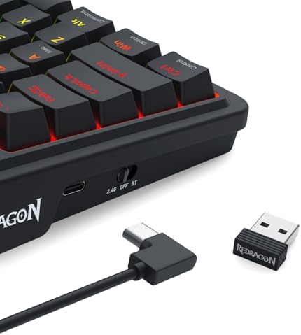 Redragon K719 PRO Wireless 95-Key Gasket Gaming Keyboard, TFT Screen & Knob