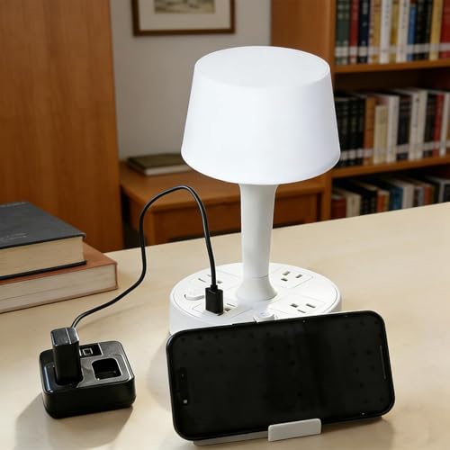 Small Table Lamp for Home Office and Nightstand, 3 Way Dimmable Desk Light with USB Charging Port