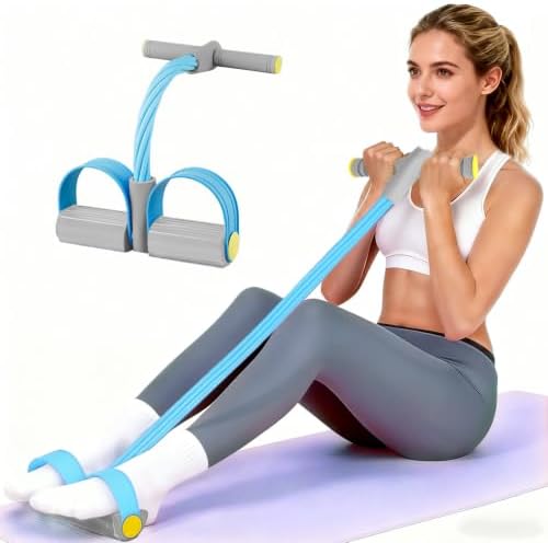 Pedal Resistance Band with Handle, Upgraded 6-Tube Exercise Bands