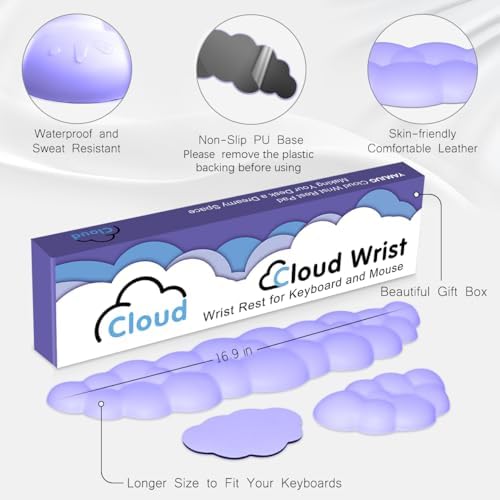 4 in 1 Ergonomic Leather Cloud Wrist Rest Keyboard and Mouse Pad & Coaster