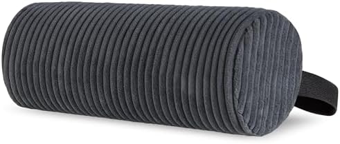 Lumbar Roll Lumbar Support Pillow for Office Chairs, Cars, and Gaming Chairs, Back Cushion with Washable Cover & Adjustable Strap to Relieve Back Pain and Improve Posture, 15"x6"x5", Dark Grey