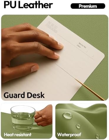 YSAGi Leather Desk Pad Protector, Office Desk Mat, Large Mouse Pad, Non-Slip PU Leather Desk Blotter, Laptop Desk Pad, Waterproof Desk Writing Pad for Office and Home (Green,55" x 24")