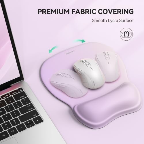 TECKNET Gel Ergonomic Mouse Pad with Wrist Rest, Non-Slip PU Base, Purple