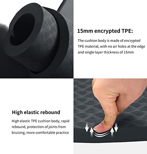 nuveti Large Exercise Mat - 15mm/20mm/30mm Thick Yoga Mat | Workout Mat for Fitness, Yoga, Pilates, Stretching & Floor Exercises for Women & Men with Free Carrying Bag