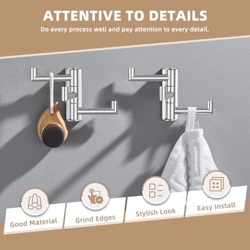 Suyar Swivel Towel Hook Polished Chrome, Bathroom Robe Holder with 3 Arms