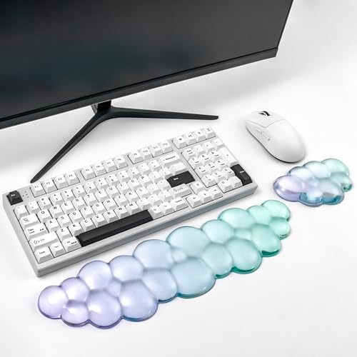 Gel Keyboard and Mouse Wrist Rest Set,Cloud Wrist Pad for Computer Keyboard