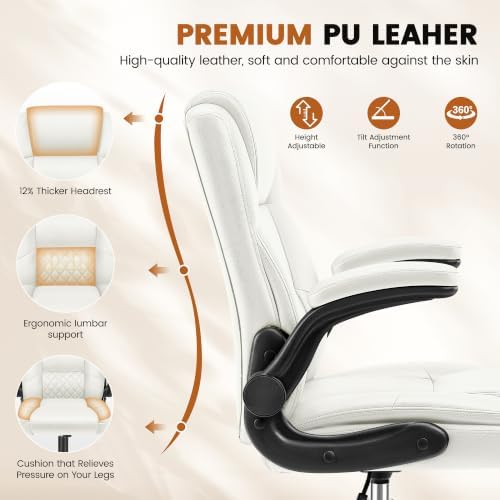 Office Desk Chair, Ergonomic Computer Chair with Flip-Up Arms